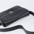 CELINE Shoulder Bag Leather Black Gold Auth 199214-6