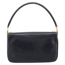 CELINE Horse Carriage Shoulder Bag Leather Navy Gold Auth 199215-2