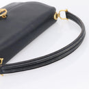 CELINE Horse Carriage Shoulder Bag Leather Navy Gold Auth 199215-7