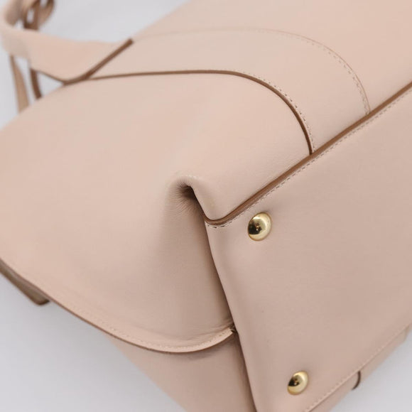 Salvatore Ferragamo Gancini Tote Bag Leather Pink Gold Auth 199216V
