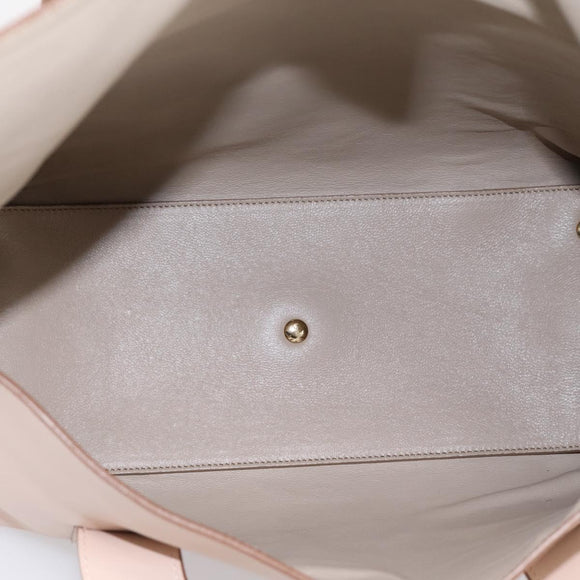 Salvatore Ferragamo Gancini Tote Bag Leather Pink Gold Auth 199216V