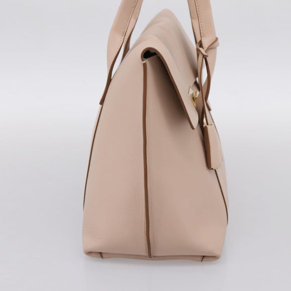 Salvatore Ferragamo Gancini Tote Bag Leather Pink Gold Auth 199216V