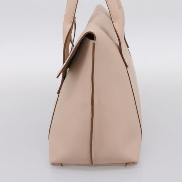 Salvatore Ferragamo Gancini Tote Bag Leather Pink Gold Auth 199216V