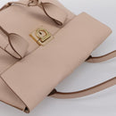 Salvatore Ferragamo Gancini Tote Bag Leather Pink Gold Auth 199216V-6