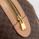 CELINE Macadam Canvas Boston Bag PVC Leather Brown Gold Auth 199217A-17