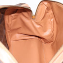 CELINE Macadam Canvas Boston Bag PVC Leather Brown Gold Auth 199217A-18