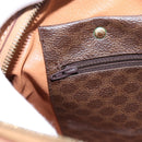 CELINE Macadam Canvas Boston Bag PVC Leather Brown Gold Auth 199217A-20
