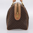 CELINE Macadam Canvas Boston Bag PVC Leather Brown Gold Auth 199217A-3