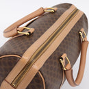 CELINE Macadam Canvas Boston Bag PVC Leather Brown Gold Auth 199217A-6
