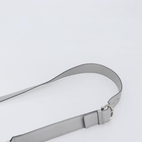Salvatore Ferragamo Sofia Gancini Hand Bag Leather 2way Gray Silver Auth 199218V