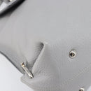 Salvatore Ferragamo Sofia Gancini Hand Bag Leather 2way Gray Silver Auth 199218V-16