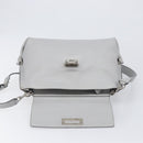 Salvatore Ferragamo Sofia Gancini Hand Bag Leather 2way Gray Silver Auth 199218V-20