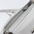 Salvatore Ferragamo Sofia Gancini Hand Bag Leather 2way Gray Silver Auth 199218V-10