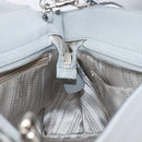 Salvatore Ferragamo Sofia Gancini Hand Bag Leather 2way Gray Silver Auth 199218V-23
