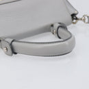 Salvatore Ferragamo Sofia Gancini Hand Bag Leather 2way Gray Silver Auth 199218V-7