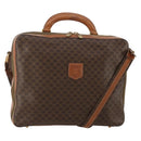 CELINE Macadam Canvas Hand Bag PVC Leather 2way Brown Gold Auth 199219-1