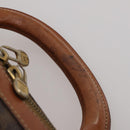 CELINE Macadam Canvas Hand Bag PVC Leather 2way Brown Gold Auth 199219-10