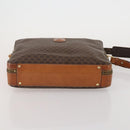 CELINE Macadam Canvas Hand Bag PVC Leather 2way Brown Gold Auth 199219-11