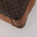 CELINE Macadam Canvas Hand Bag PVC Leather 2way Brown Gold Auth 199219-14
