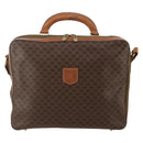 CELINE Macadam Canvas Hand Bag PVC Leather 2way Brown Gold Auth 199219-2