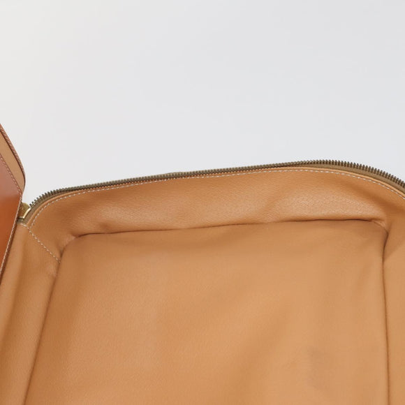 CELINE Macadam Canvas Hand Bag PVC Leather 2way Brown Gold Auth 199219