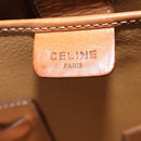 CELINE Macadam Canvas Hand Bag PVC Leather 2way Brown Gold Auth 199219-25