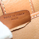 CELINE Macadam Canvas Hand Bag PVC Leather 2way Brown Gold Auth 199219-26