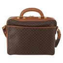 CELINE Macadam Canvas Hand Bag PVC Leather 2way Brown Gold Auth 199219-3