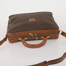CELINE Macadam Canvas Hand Bag PVC Leather 2way Brown Gold Auth 199219-6