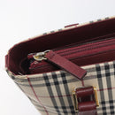 BURBERRY Nova Check Tote Bag Canvas Beige Gold Auth 199220-15