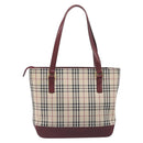 BURBERRY Nova Check Tote Bag Canvas Beige Gold Auth 199220-3