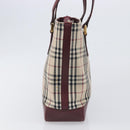 BURBERRY Nova Check Tote Bag Canvas Beige Gold Auth 199220-4