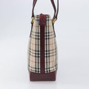 BURBERRY Nova Check Tote Bag Canvas Beige Gold Auth 199220-5