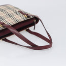 BURBERRY Nova Check Tote Bag Canvas Beige Gold Auth 199220-7