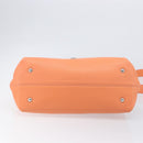Salvatore Ferragamo Sofia Gancini Bag Leather 2way Orange Silver Auth 199221V-11