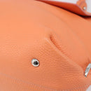 Salvatore Ferragamo Sofia Gancini Bag Leather 2way Orange Silver Auth 199221V-12