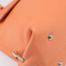 Salvatore Ferragamo Sofia Gancini Bag Leather 2way Orange Silver Auth 199221V-13