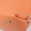 Salvatore Ferragamo Sofia Gancini Bag Leather 2way Orange Silver Auth 199221V-14