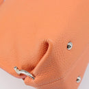 Salvatore Ferragamo Sofia Gancini Bag Leather 2way Orange Silver Auth 199221V-15