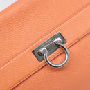Salvatore Ferragamo Sofia Gancini Bag Leather 2way Orange Silver Auth 199221V-16
