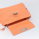 Salvatore Ferragamo Sofia Gancini Bag Leather 2way Orange Silver Auth 199221V-17