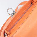 Salvatore Ferragamo Sofia Gancini Bag Leather 2way Orange Silver Auth 199221V-18