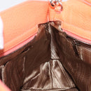 Salvatore Ferragamo Sofia Gancini Bag Leather 2way Orange Silver Auth 199221V-23