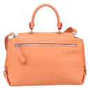 Salvatore Ferragamo Sofia Gancini Bag Leather 2way Orange Silver Auth 199221V-3