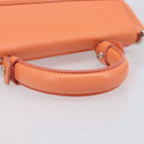 Salvatore Ferragamo Sofia Gancini Bag Leather 2way Orange Silver Auth 199221V-7