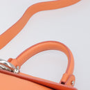 Salvatore Ferragamo Sofia Gancini Bag Leather 2way Orange Silver Auth 199221V-8