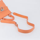 Salvatore Ferragamo Sofia Gancini Bag Leather 2way Orange Silver Auth 199221V-9