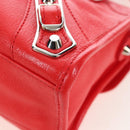 BALENCIAGA Metallic Edge Mini City Bag Leather 2way Red 390160 Auth 199223M-13