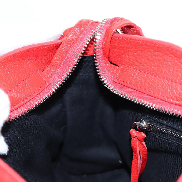 BALENCIAGA Metallic Edge Mini City Bag Leather 2way Red 390160 Auth 199223M