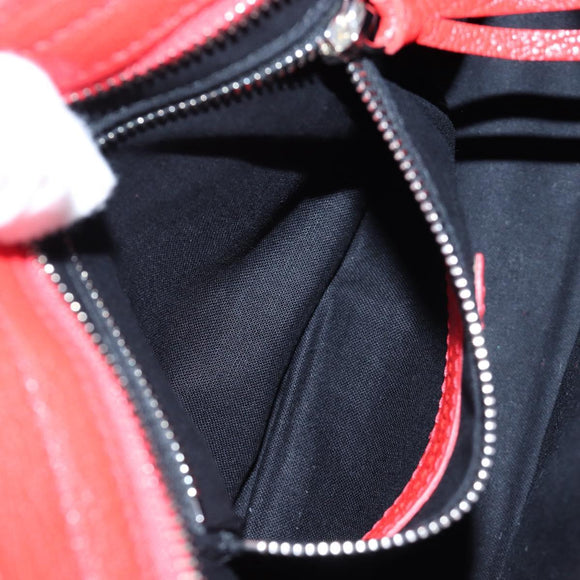 BALENCIAGA Metallic Edge Mini City Bag Leather 2way Red 390160 Auth 199223M